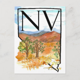 Nevada Desert Mountains Juniper Trees Souvenir Briefkaart