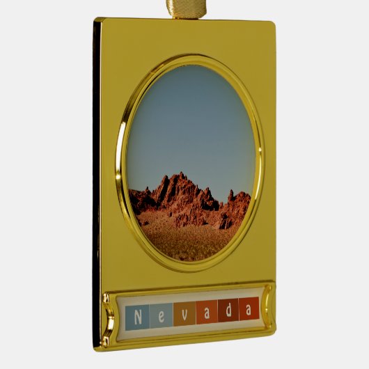 Nevada Desert Verguld Banner Ornament (Rechts)