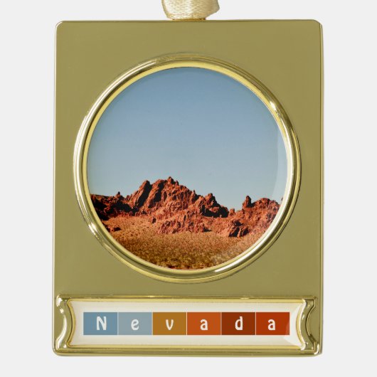 Nevada Desert Verguld Banner Ornament (Voorkant)