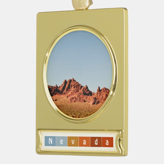 Nevada Desert Verguld Banner Ornament (Links)
