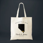 Nevada Destination Wedding Welcome Bag Tas<br><div class="desc">Het weekend van de bruiloft heet cadeautas voor gasten uit de stad voor je bruiloft,  met afbeelding van Nevada,  met gouden hart. Vul tas met je favoriete godies.</div>