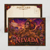 Nevada Día de los Muertos Retro Briefkaart (Voorkant / Achterkant)