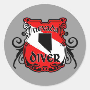 Nevada Diver Ronde Sticker