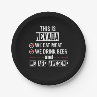 Nevada Eat Meat Drink Beer Geweldige Papieren Bordje