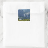 Nevada Falls vanuit de Panorama Trail Vierkante Sticker (Tas)