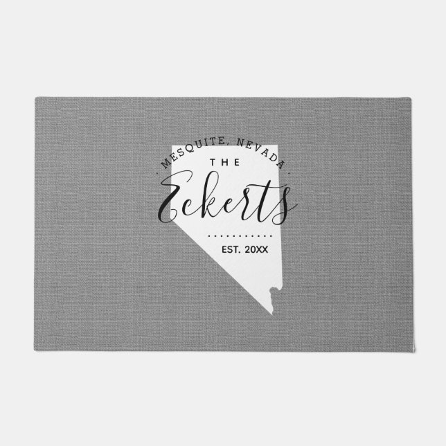 Nevada Family Monogram State Doormat Deurmat (Voorkant)