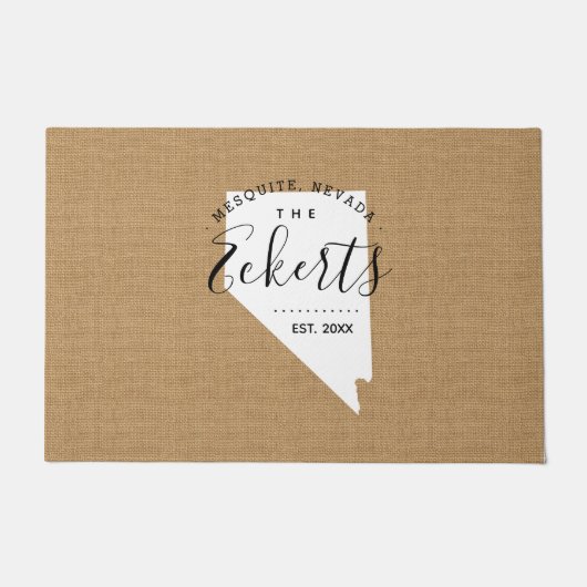 Nevada Family Monogram State Doormat Deurmat (Voorkant)