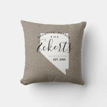 Nevada Family Monogram State Sierkussen