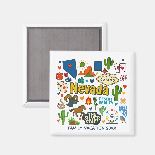 Nevada Family Trip Keepsake Personalized Magneet (Voorkant / Achterkant)