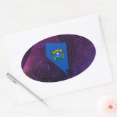 Nevada Flag Map op abstracte ruimte achtergrond Ovale Sticker (Envelop)