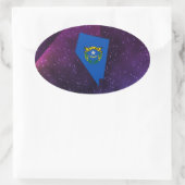 Nevada Flag Map op abstracte ruimte achtergrond Ovale Sticker (Tas)