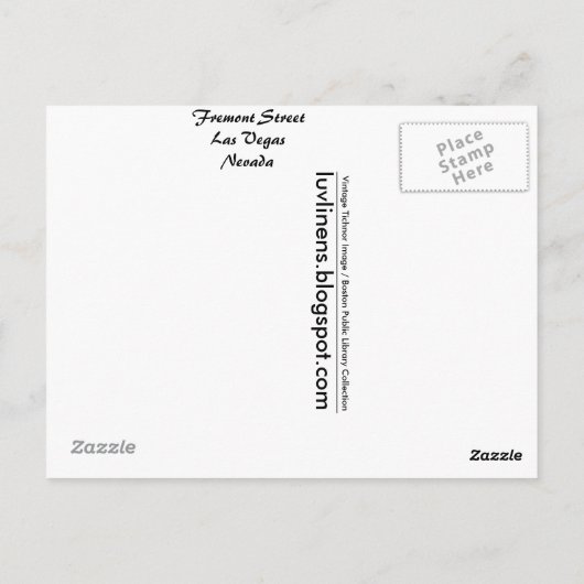 Nevada, Fremont Street, Las Vegas Briefkaart (Achterkant)
