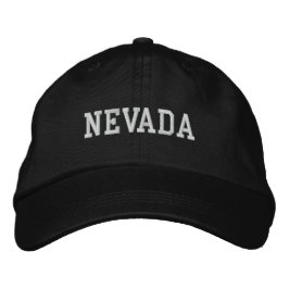 Nevada geborduurd verstelbaar Pet zwart