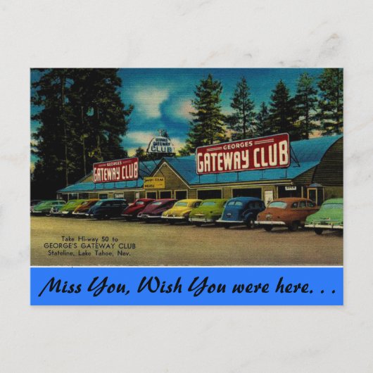 Nevada, George's Gateway Club, Lake Tahoe Briefkaart (Voorkant)