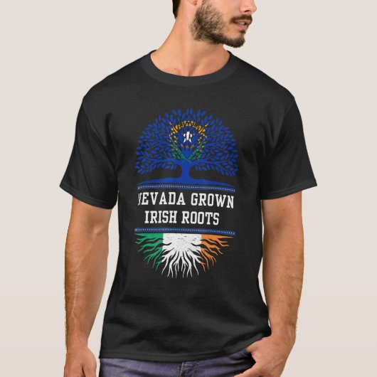 Nevada geteeld met Ierse roots Ierland T-shirt (Voorkant)
