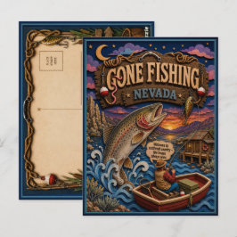 Nevada Gone Fishing Lahontan Cutthroat Forel Briefkaart