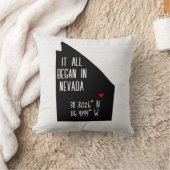 Nevada GPS-coördinaten met hart Kussen (Deken)