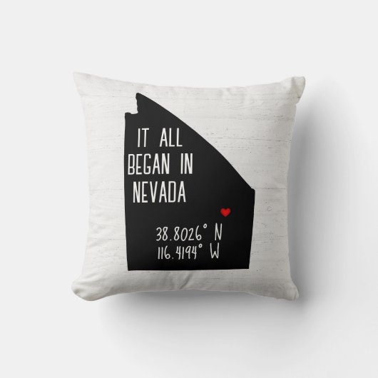 Nevada GPS-coördinaten met hart Kussen (Voorkant)