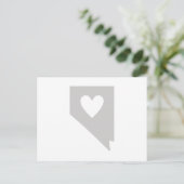 Nevada Grey State Map Vorm met Heart Cutout Briefkaart (Staand voorkant)