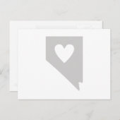 Nevada Grey State Map Vorm met Heart Cutout Briefkaart (Voorkant / Achterkant)