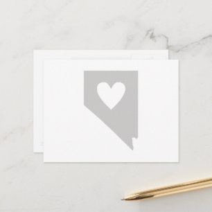 Nevada Grey State Map Vorm met Heart Cutout Briefkaart