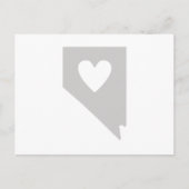 Nevada Grey State Map Vorm met Heart Cutout Briefkaart (Voorkant)