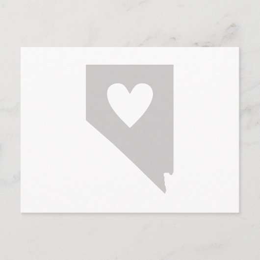 Nevada Grey State Map Vorm met Heart Cutout Briefkaart (Voorkant)