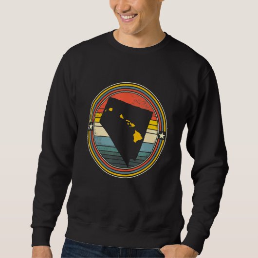 Nevada Hawaii rots Origine State Map Retro Trui (Voorkant)