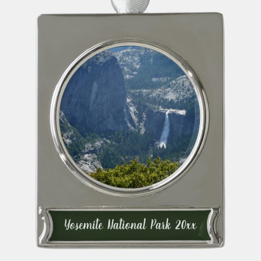 Nevada Herfsten van het Panorama Trail Yosemite Verzilverd Banner Ornament (Voorkant)