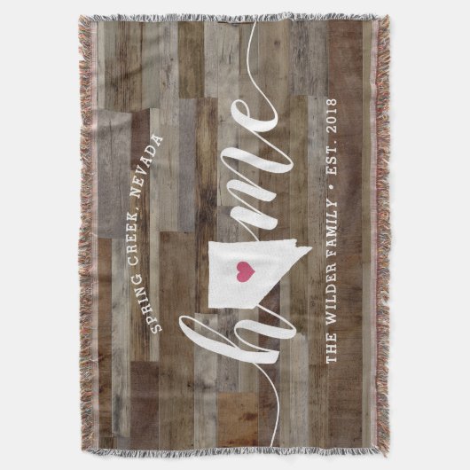 Nevada Home State Personalized Wood Kijk uit Deken (Voorkant Verticaal)