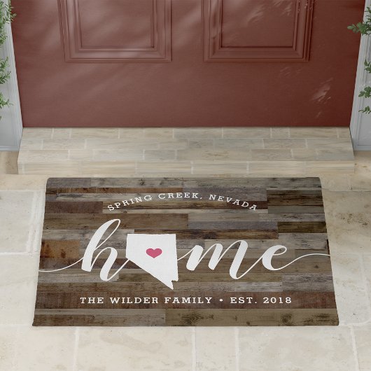Nevada Home State Personalized Wood Kijk uit Deurmat