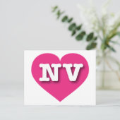 Nevada Hot Pink Heart - Ik hou van NV Briefkaart (Staand voorkant)