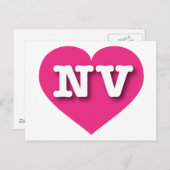 Nevada Hot Pink Heart - Ik hou van NV Briefkaart (Voorkant / Achterkant)