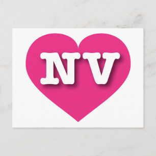 Nevada Hot Pink Heart - Ik hou van NV Briefkaart
