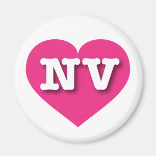 Nevada Hot Pink Heart - Ik hou van NV Magneet