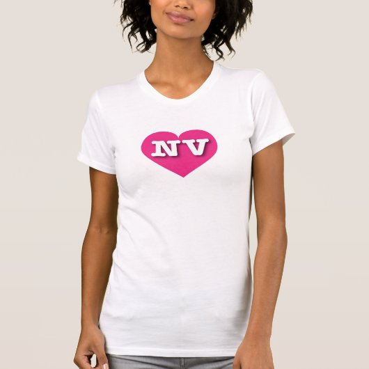 Nevada Hot Pink Heart - Ik hou van NV T-shirt (Voorkant)