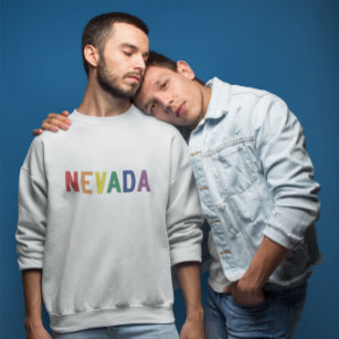 Nevada in regenboogkleuren geborduurde sweater  