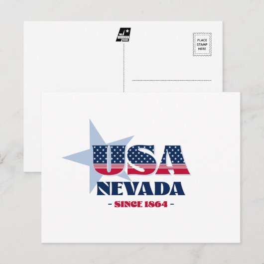 Nevada in rood, wit en blauw Briefkaart (Voorkant / Achterkant)