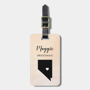 Nevada kaart bagagelabel, huwelijksfeest welkom bagagelabel