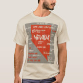 Nevada kaart ontwerp T-Shirt (Voorkant)
