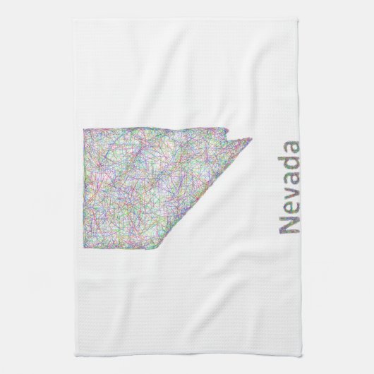 Nevada-kaart Theedoek (Verticaal)