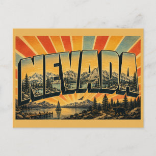 Nevada Lake Tahoe Alpenpieken Bos Kunst Briefkaart