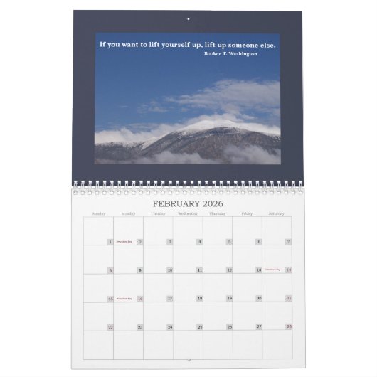 Nevada Landscape Foto's met Inspirerend offertes Kalender (Feb 2026)
