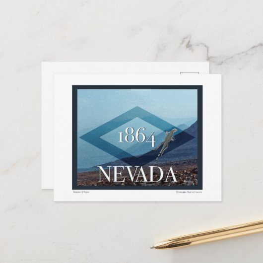 Nevada Landscape Poster Briefkaart (Voorkant / Achterkant in situ)