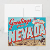 Nevada Las Vegas Sign Cowboy Briefkaart (Voorkant / Achterkant)