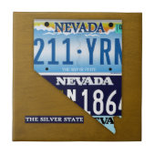 Nevada License Bord Map keramische tapijten V3 Tegeltje (Voorkant)