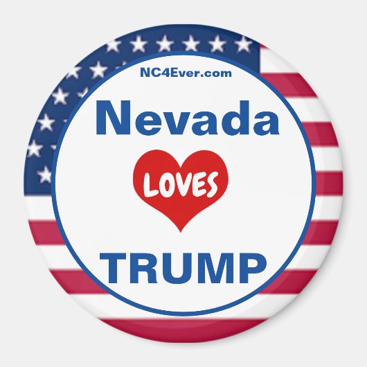 Nevada LOVES TRUMP Patriottische Koelkast Magneet (Voorkant)