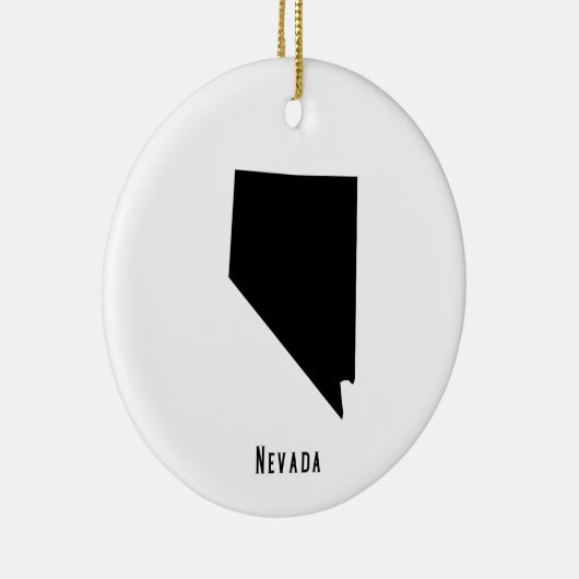 Nevada Map - Black and White Modern Nevada Map Keramisch Ornament (Rechts)
