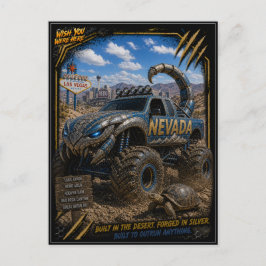 Nevada Monster Truck Off Road Kunst Briefkaart