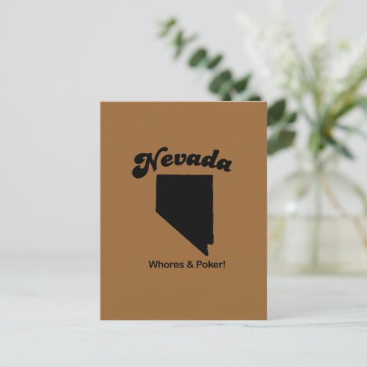 Nevada Motto - Whores en Poker Briefkaart (Staand voorkant)